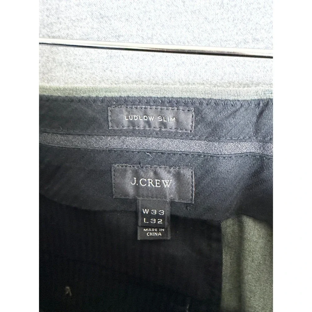 J.Crew Ludlow Slim Suit Olive Green 2 Piece Mens 42L Blazer 33x31 Pants Cotton